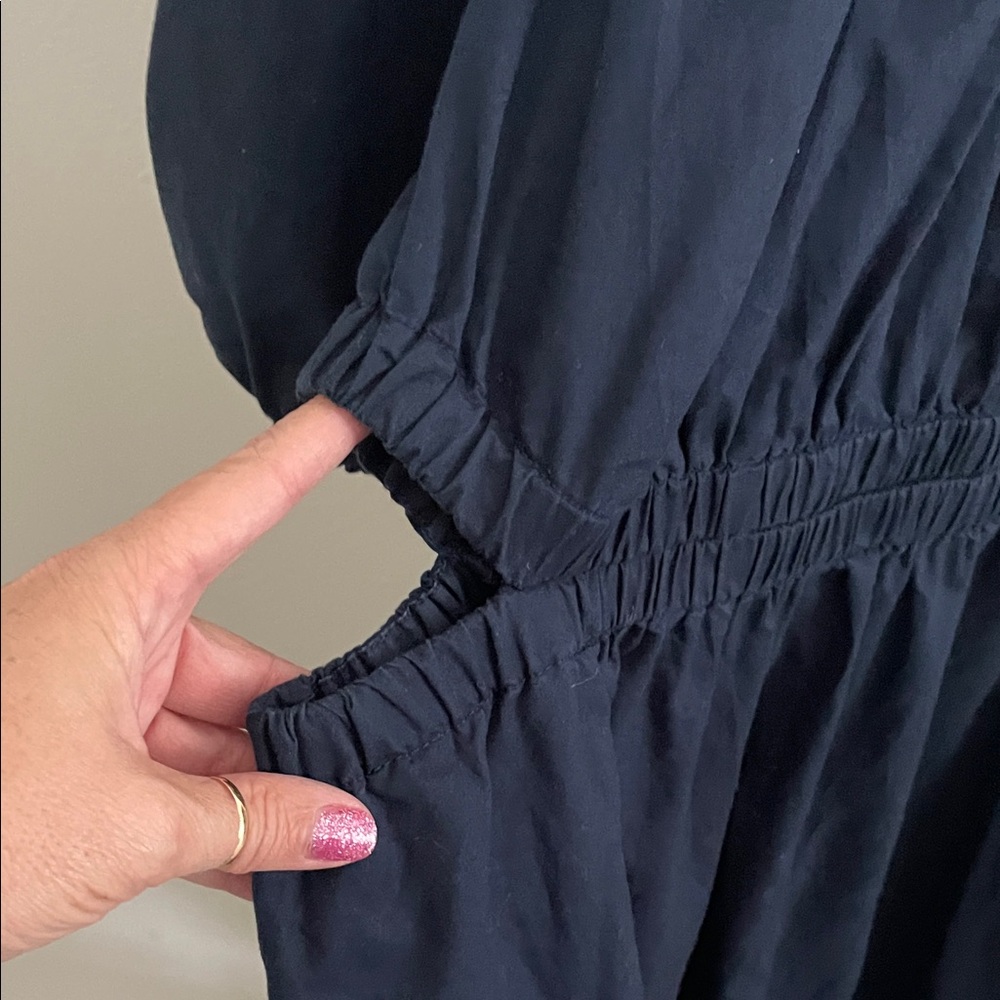 Old Navy Women's Navy Dress with Cut Out Waist - Picture 3 of 8